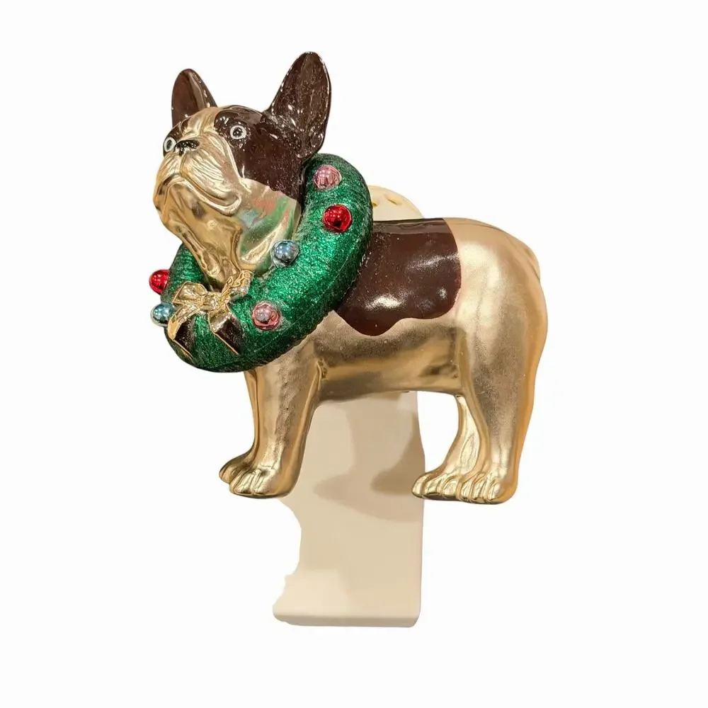 Bath & Body Works Wallflowers Holiday Bulldog w/ Wreath Plug-In Warmer